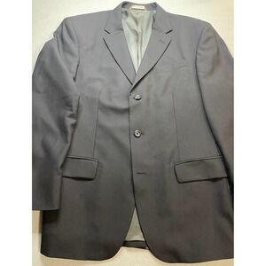Merona Mens 100% Wool 2 Button Blazer Suit Jacket Navy Blue 42R
